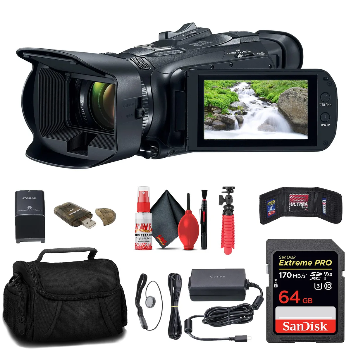 Canon Canon VIXIA HF G70 4K Camcorder + 64GB Card + Bag + Kit — product photo