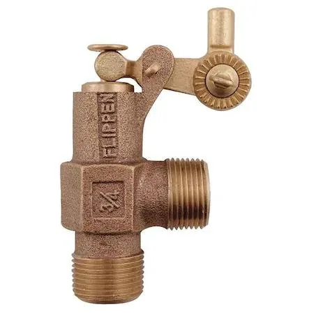 Bronze float valve with transparent body and 3/4 inch pipe mount