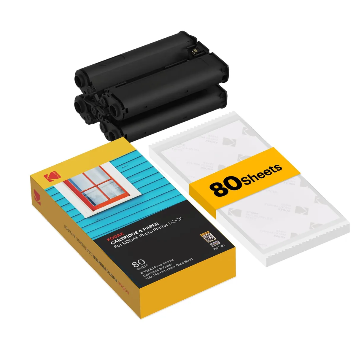 Kodak PHC-80 refill pack with 80 sheets and two cartridges