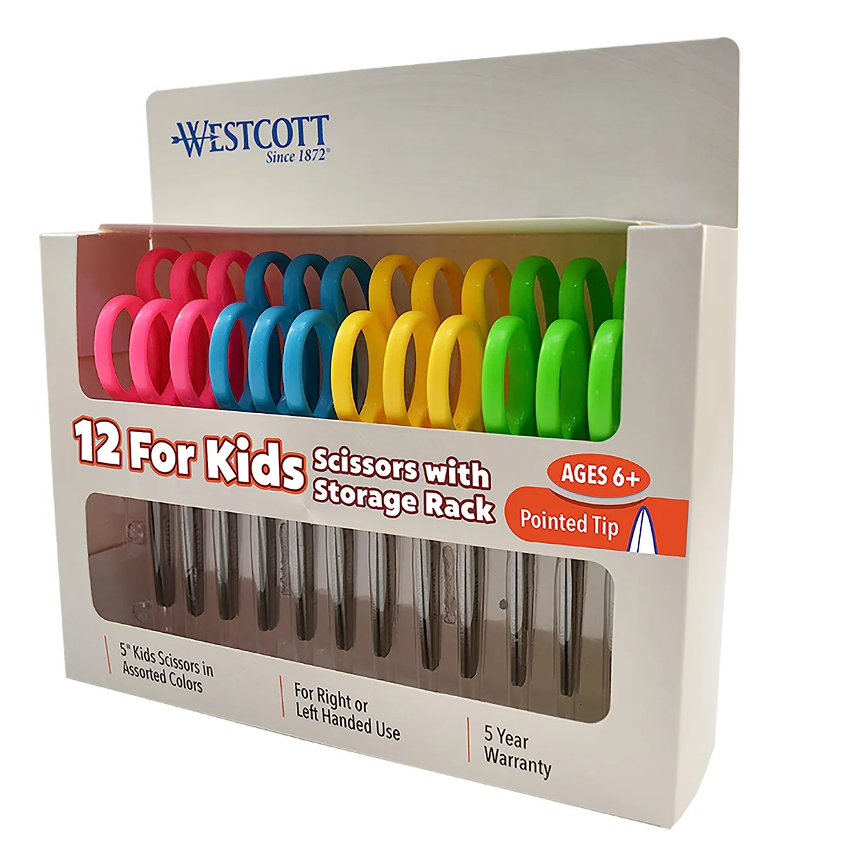 Westcott ACM13141 Scissors 12 Pack 5 Inch Pointed Stainless Steel — product photo