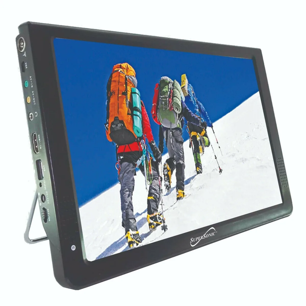 Small portable TV with widescreen LED display