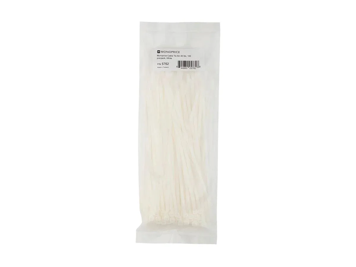 Monoprice Inc. Monoprice 105762 Cable Tie 100pcs 40 lbs White — product photo