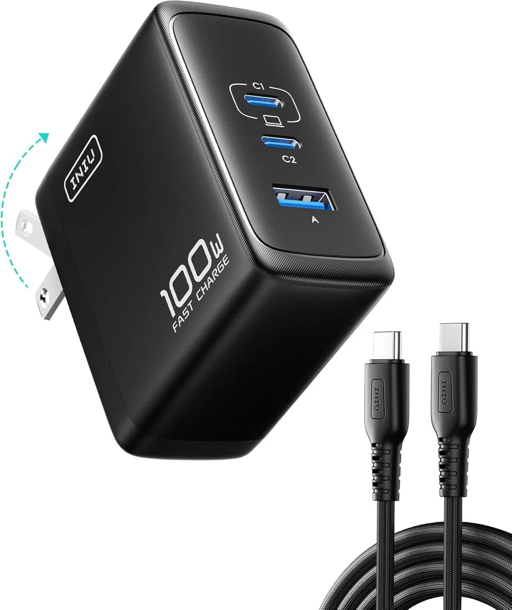 FLEANE FLEANE 100W 3-Port USB-C PD Charger GaN with Cable — product photo