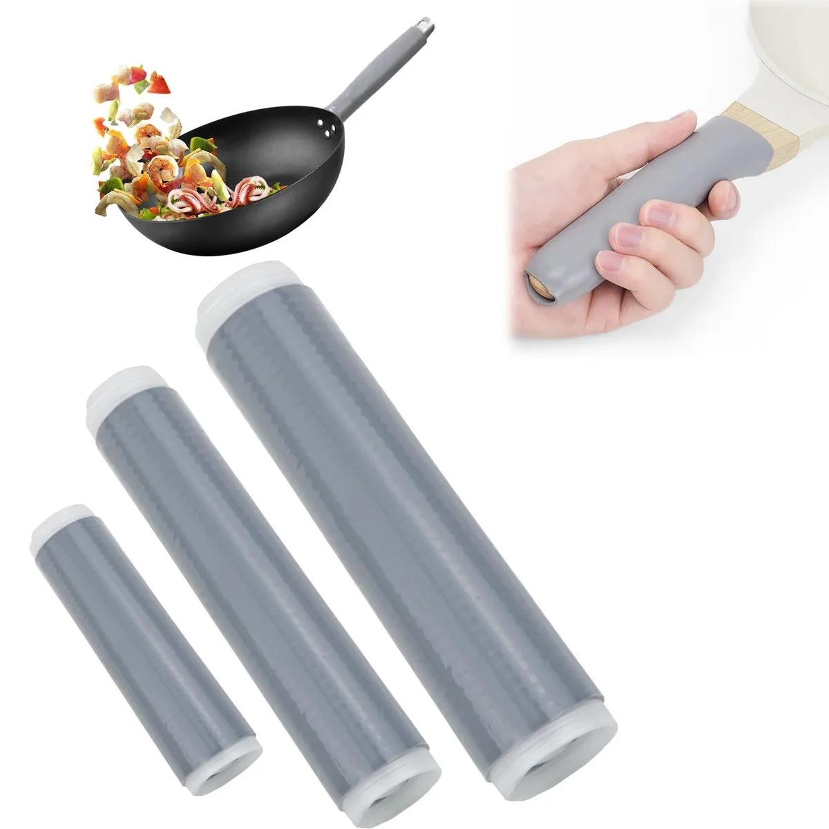  3PCS Silicone Pan Handle Sleeve Cast Iron Skillet — product photo