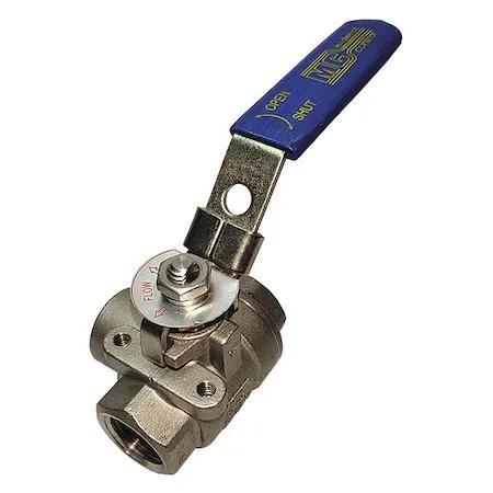 Two-inch stainless steel ball valve with female NPT threads