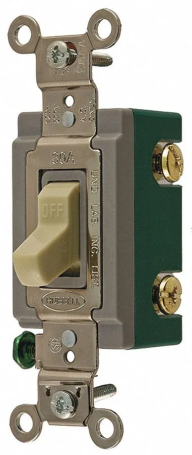Hubbell Incorporated Hubbell Incorporated HBL3032I double-pole toggle switch 30 A 120/277 V ivory — product photo