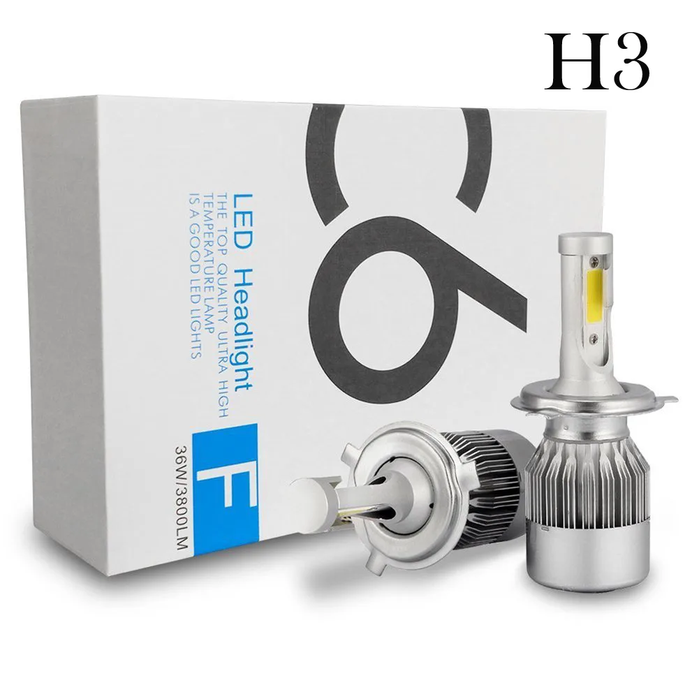 LUOM LUOM JC6-H3 H3 LED headlight conversion kit 72W pair 7600LM 6000K IP68 — product photo