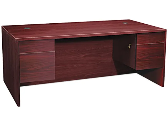 HON HON 10593NN 10500 Series 3/4-Height Double Pedestal Desk 72x36 Mahogany office furniture — product photo