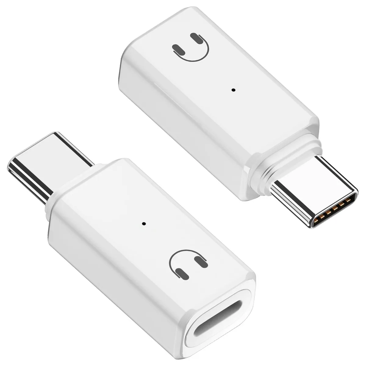 Vszerda Vszerda USB-C to headphone jack adapter, white 2-pack — product photo
