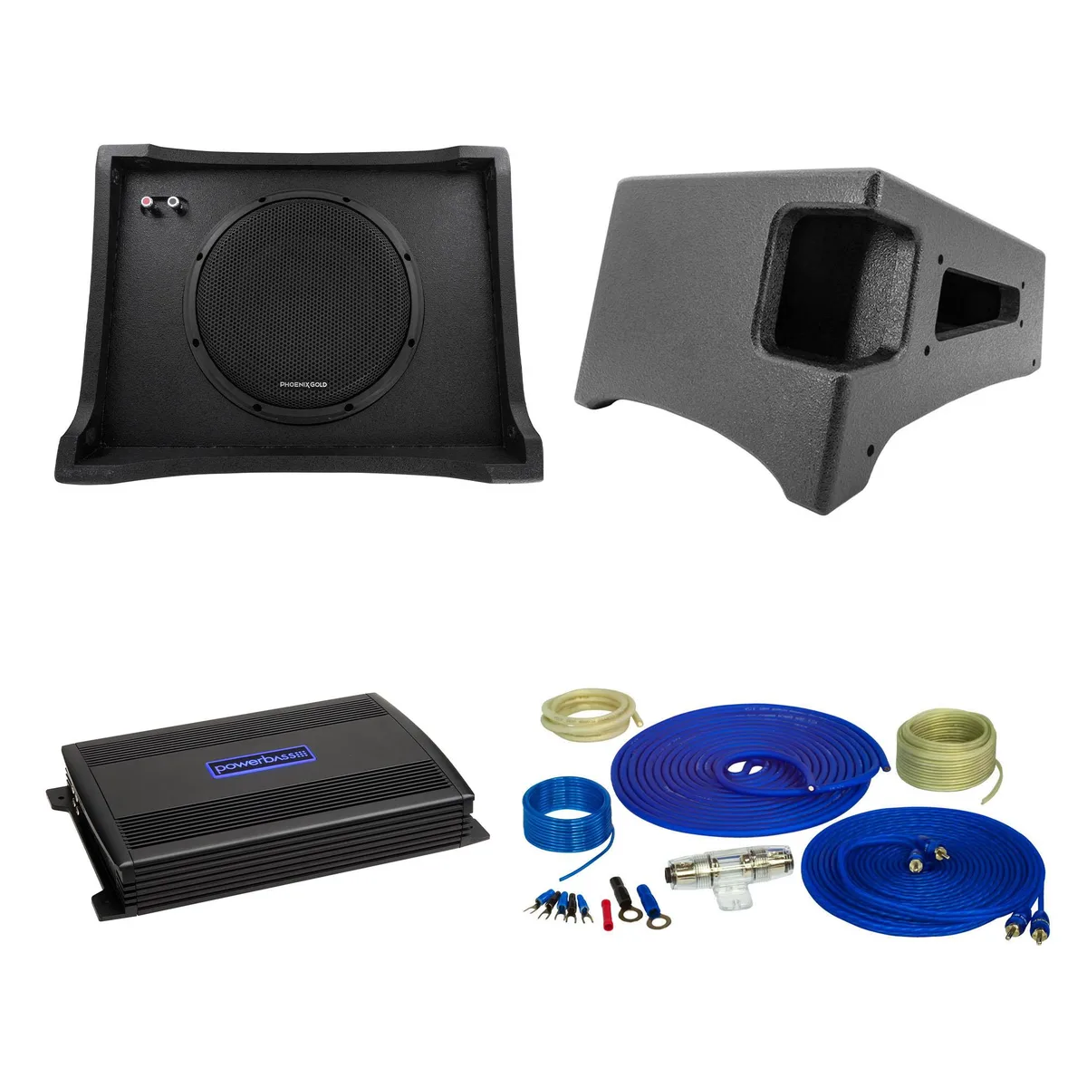 STINGER STINGER TXTRB10 10-inch subwoofer enclosure bundle with ASA3 400.1 mono amplifier — product photo