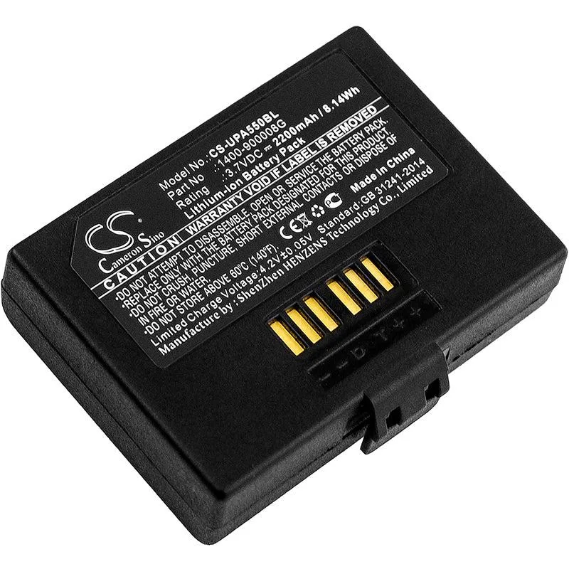 Rectangular black replacement battery for Unitech PA550