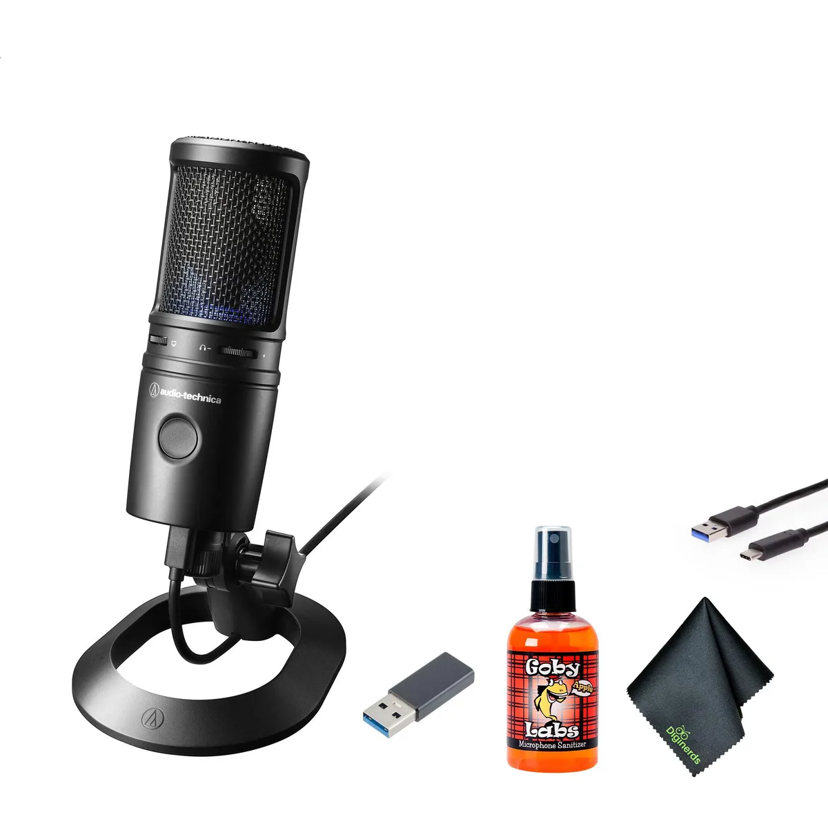 Audio-Technica Audio-Technica AT2020USB-X USB-C condenser microphone 24-bit 96 kHz black bundle — product photo