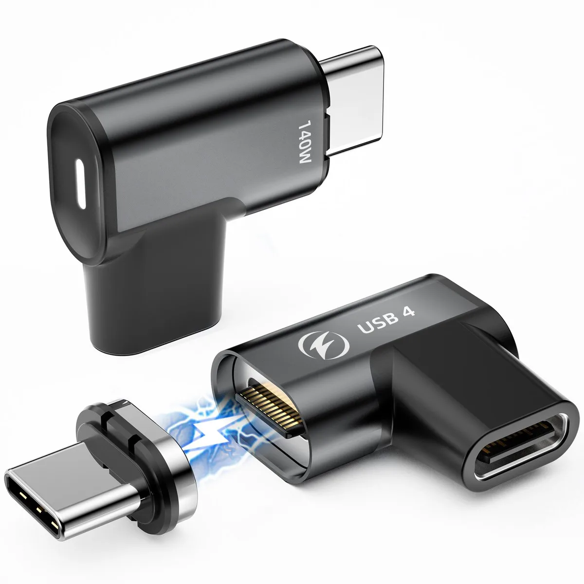 LUOM LUOM LD140W Magnetic USB-C Adapter 140W 20Gbps 8K 2-Pack — product photo