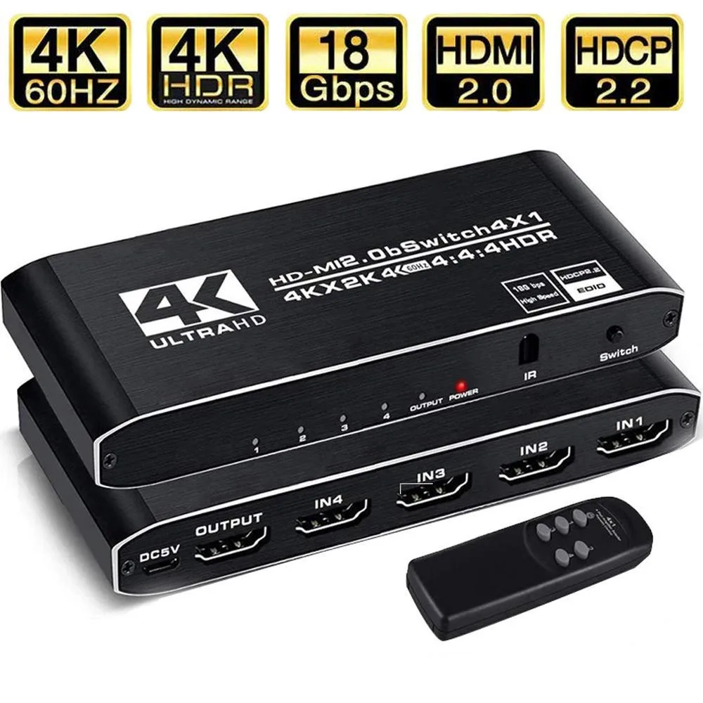 WRIARICH WRIARICH OZQ5-1 4-Port 4K@60Hz HDMI Switch — product photo
