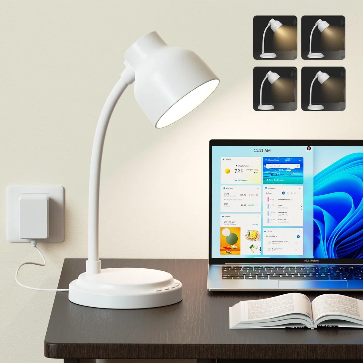 RORENSE L8L02 table lamp 96 LED 10 W 14.4 in white — product photo