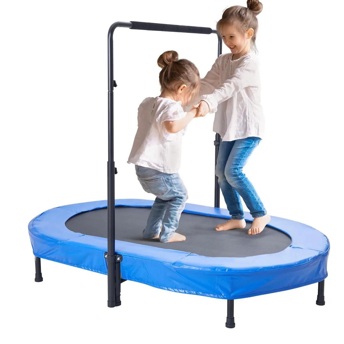 VEVOR VEVOR 56x36 inch Foldable Mini Trampoline with Handle, Blue — product photo