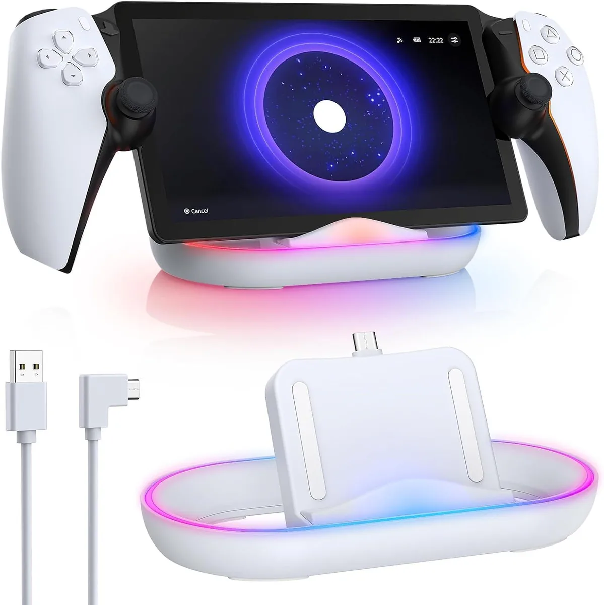 BONAEVER BONAEVER Charging Dock for PlayStation Portal White 14 RGB — product photo