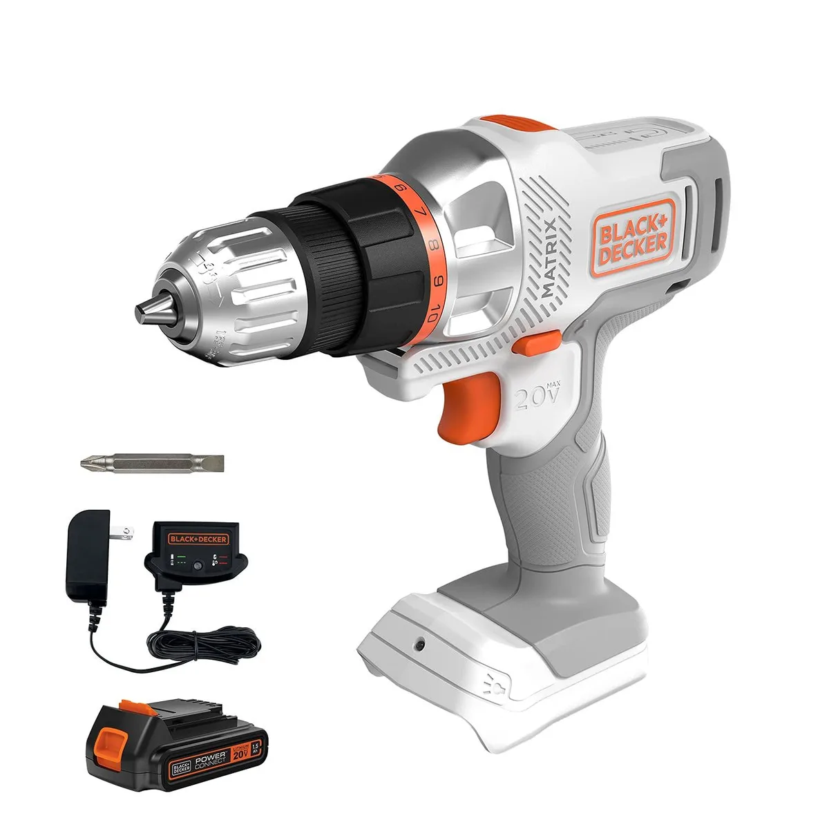 20V MAX Matrix Cordless Drill/Driver Kit White BDCDMT120WC1FF 1.5 Ah — product photo