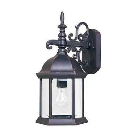 Empire Bronze outdoor wall lantern, single light, cast metal frame