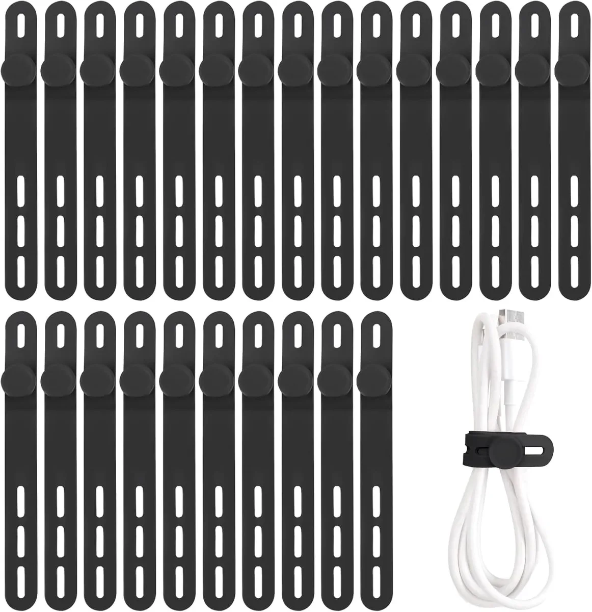 Ennovor Ennovor 25 Silicone Cable Ties Black — product photo