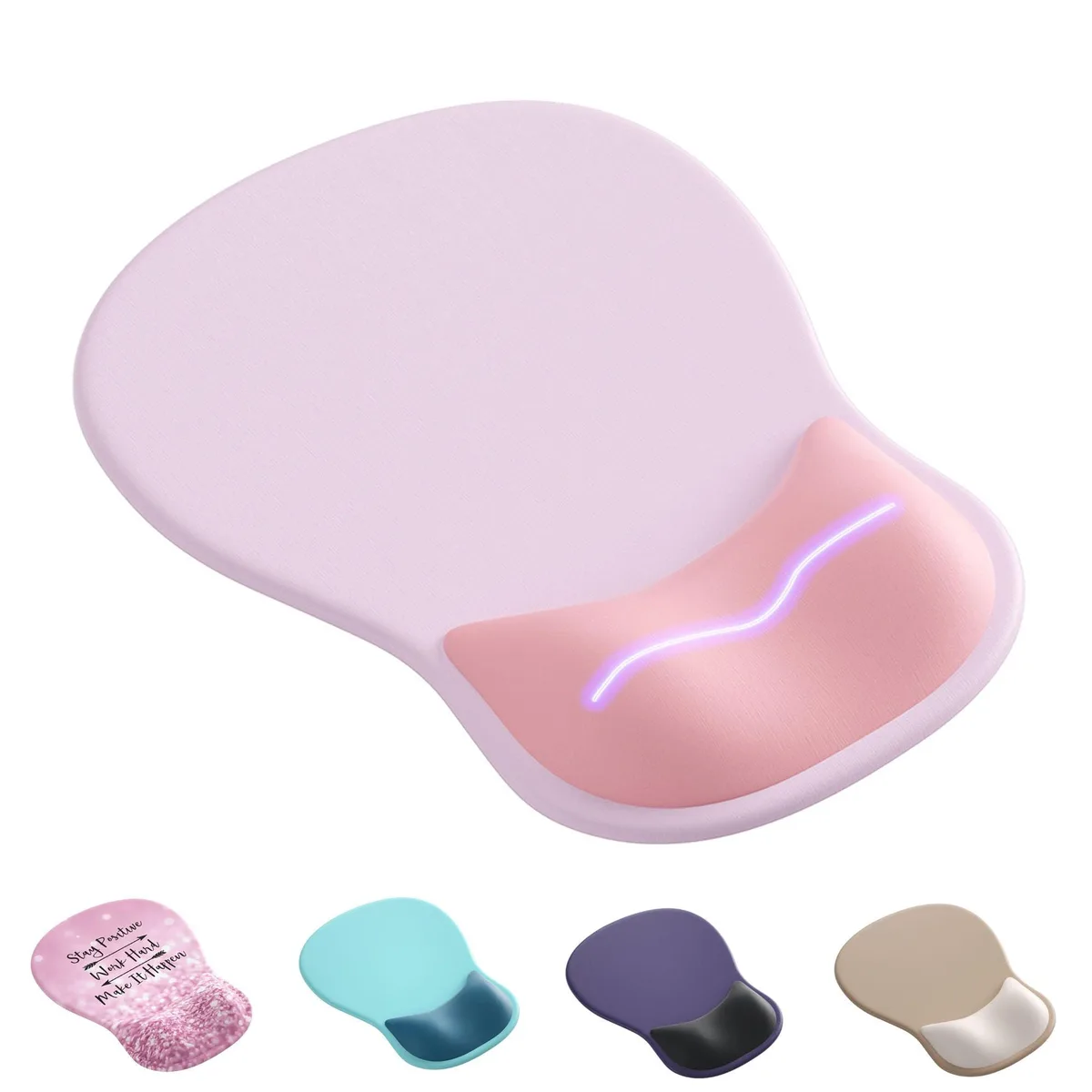  VINEBURY VNBY-2502 Ergonomic Gel Mouse Pad Pink Light Pink Small — product photo