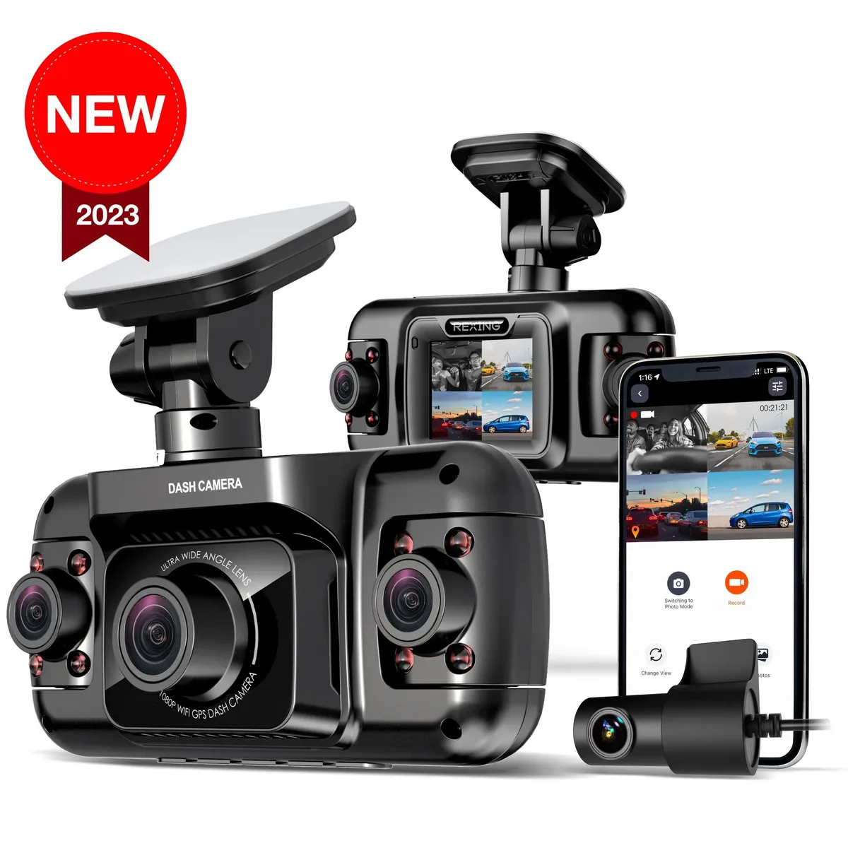 Rexing Rexing R4 4-Channel 1080p Dash Cam GPS Wi-Fi 170° — product photo