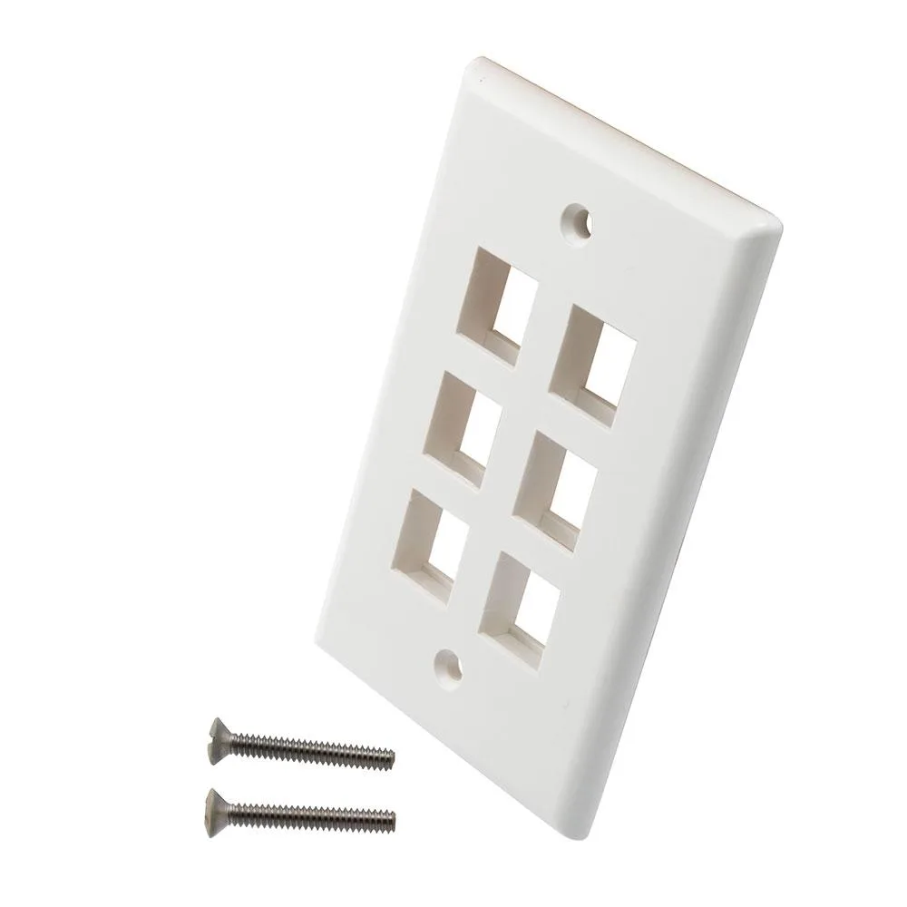 NavePoint NavePoint 6-Port Keystone Wall Plate White 10-Pack — product photo