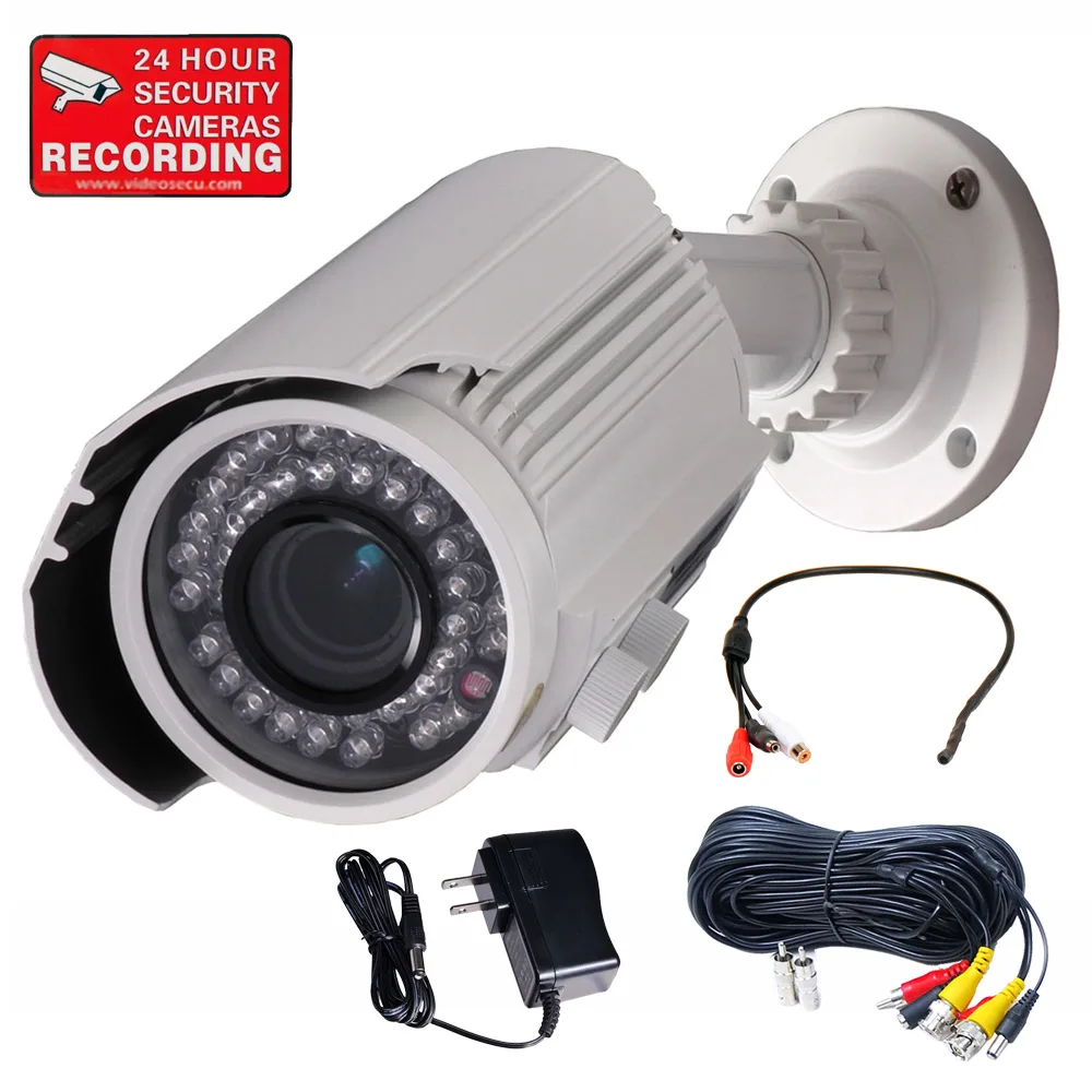 VideoSecu VideoSecu IRE96WMKC 700TVL 4-9mm Varifocal 42 LED IP66 White CCTV Camera — product photo