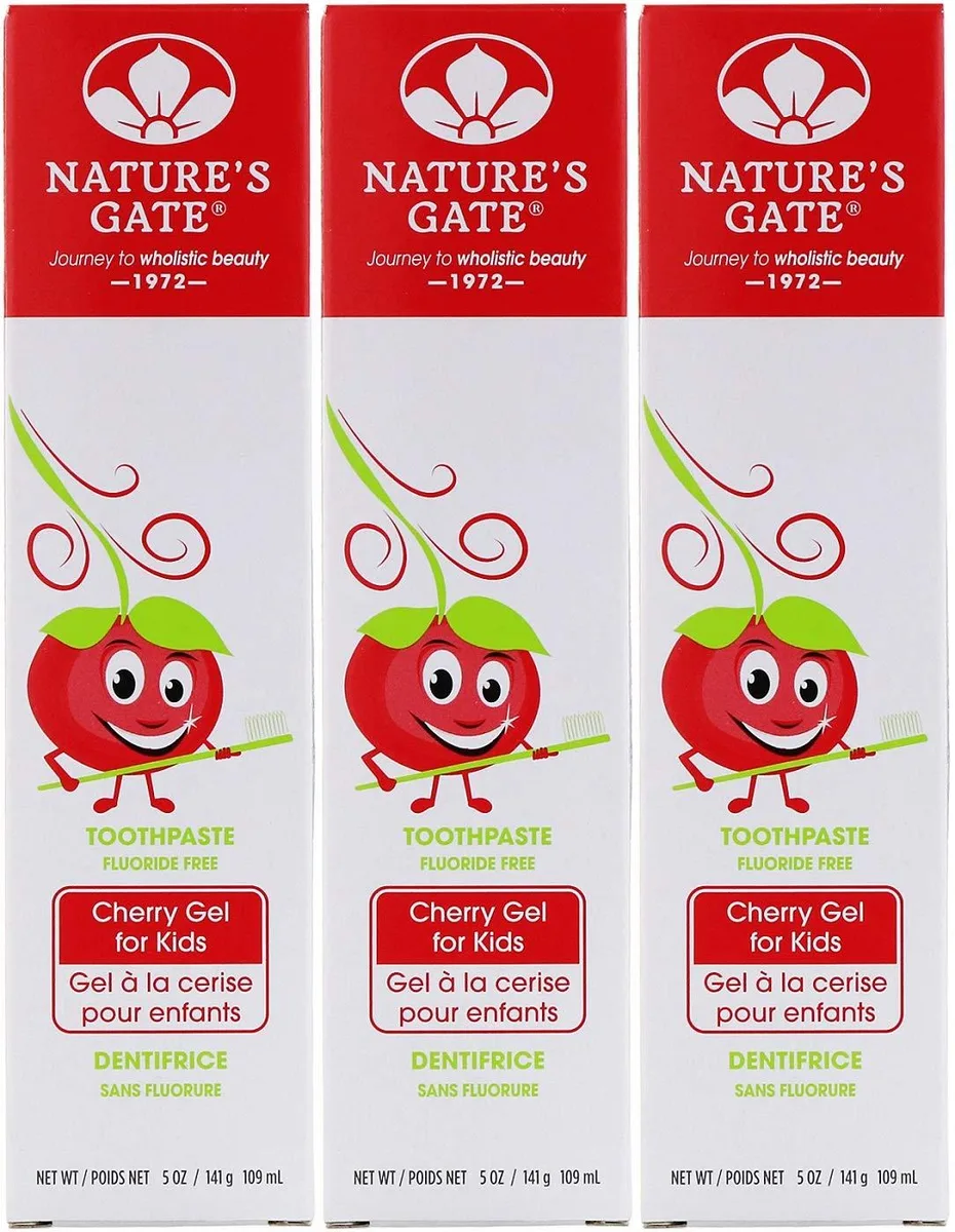  Nature's Gate Cherry Kids Toothpaste 5 oz Pack of 3 oral care — product photo