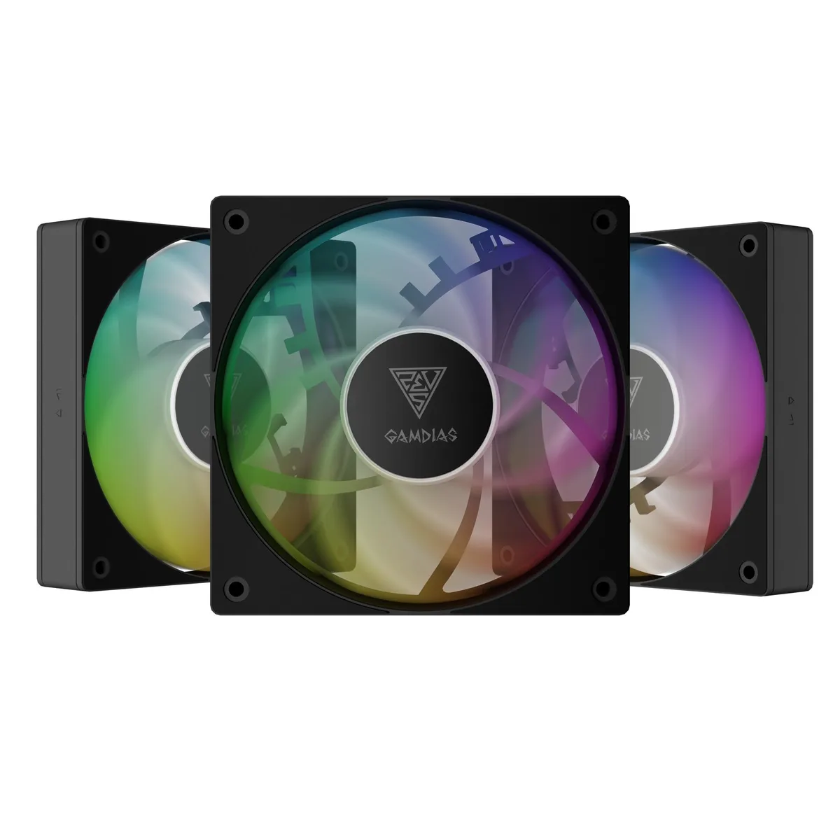 GAMDIAS Technology GAMDIAS Technology NOTUS M1 ARGB 120mm 3-fan pack black swappable blades — product photo