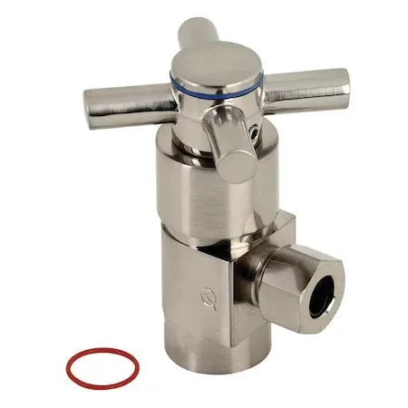 Small brass quarter-turn ceramic cartridge with threaded ends