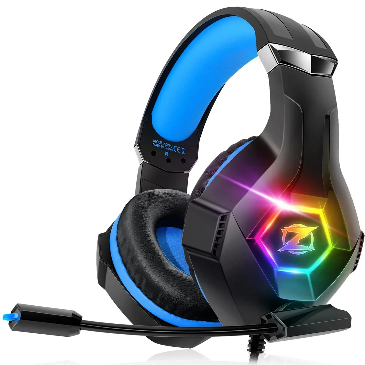  Ozeino ZW1 Gaming Headset Blue 7.1 Surround 50 mm Drivers 3.5 mm Wired — product photo