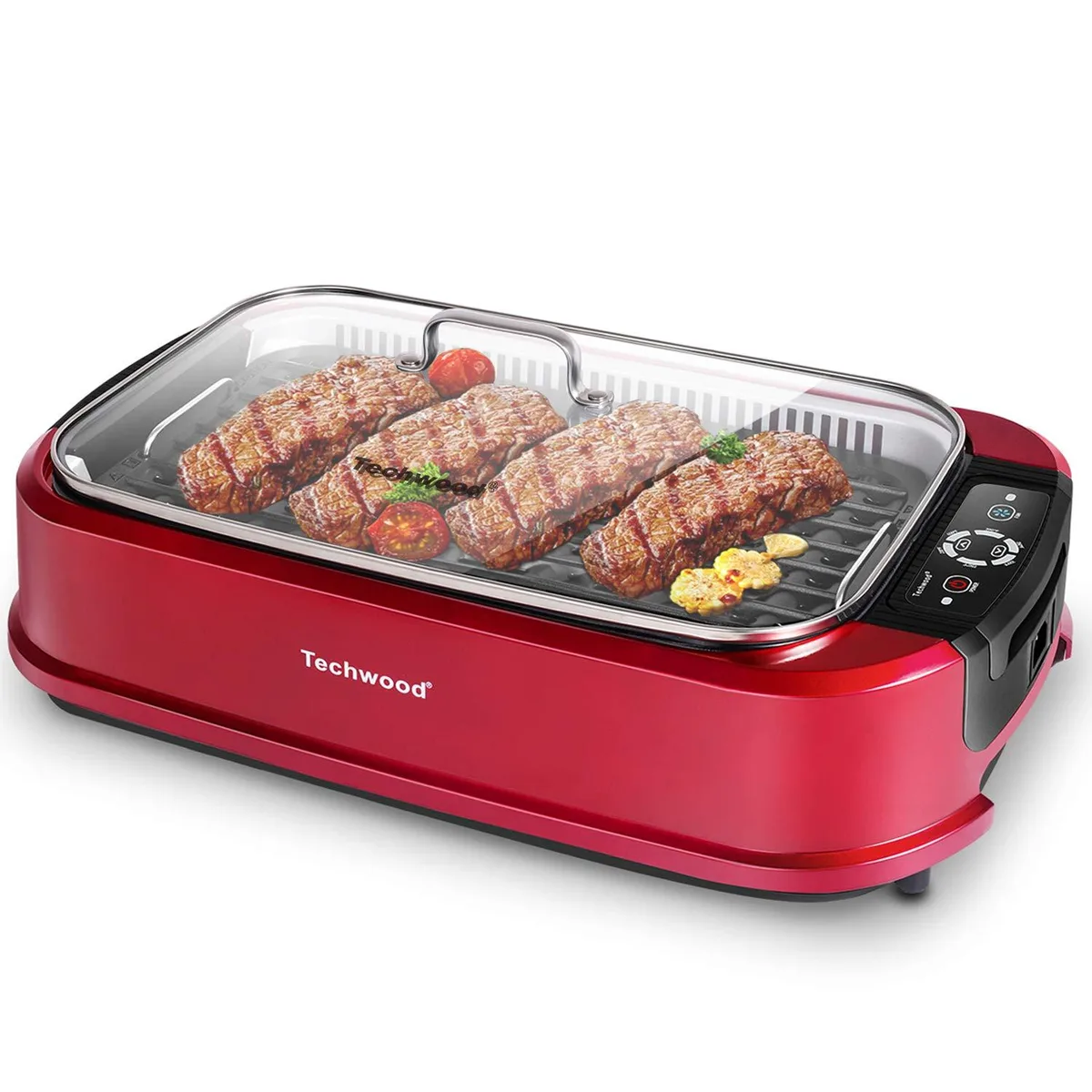  Techwood TWRG-200B 1500W Electric BBQ Grill Rose Red — product photo