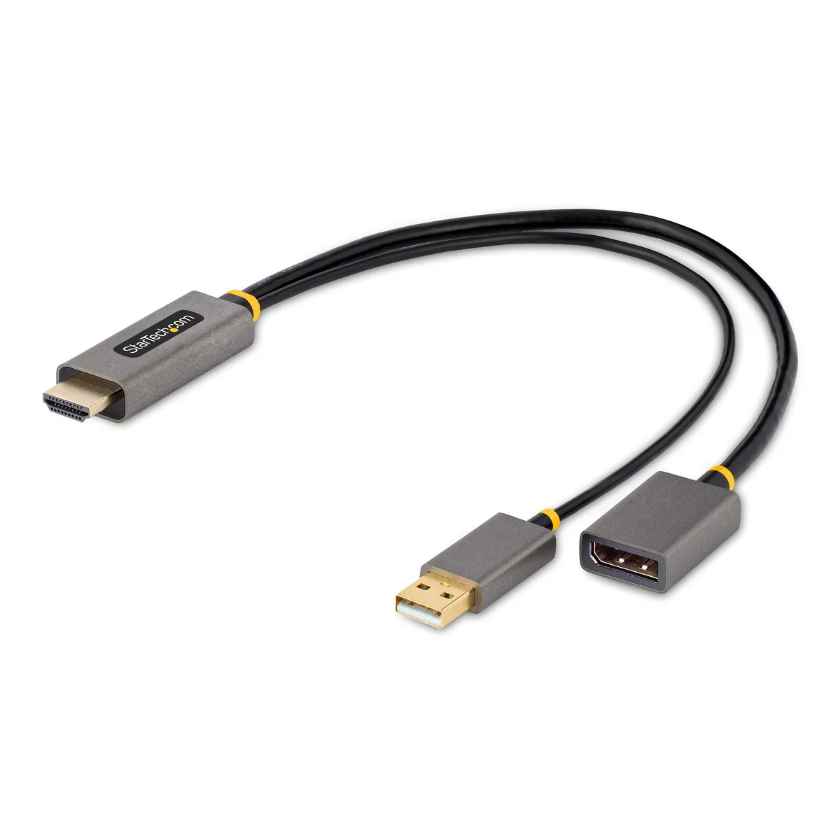 STARTECH STARTECH 128-HDMI-DISPLAYPORT hdmi cable 30cm 4K 60Hz HDR HDMI 2.0 DP 1.2 USB powered — product photo