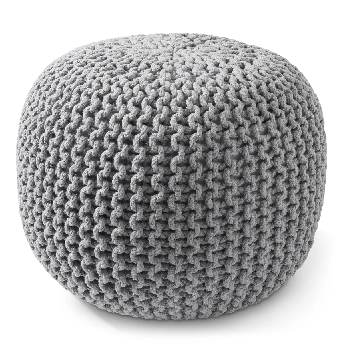 Casafield Casafield Round Pouf Ottoman Light Grey 20" Diameter 14.5" High — product photo