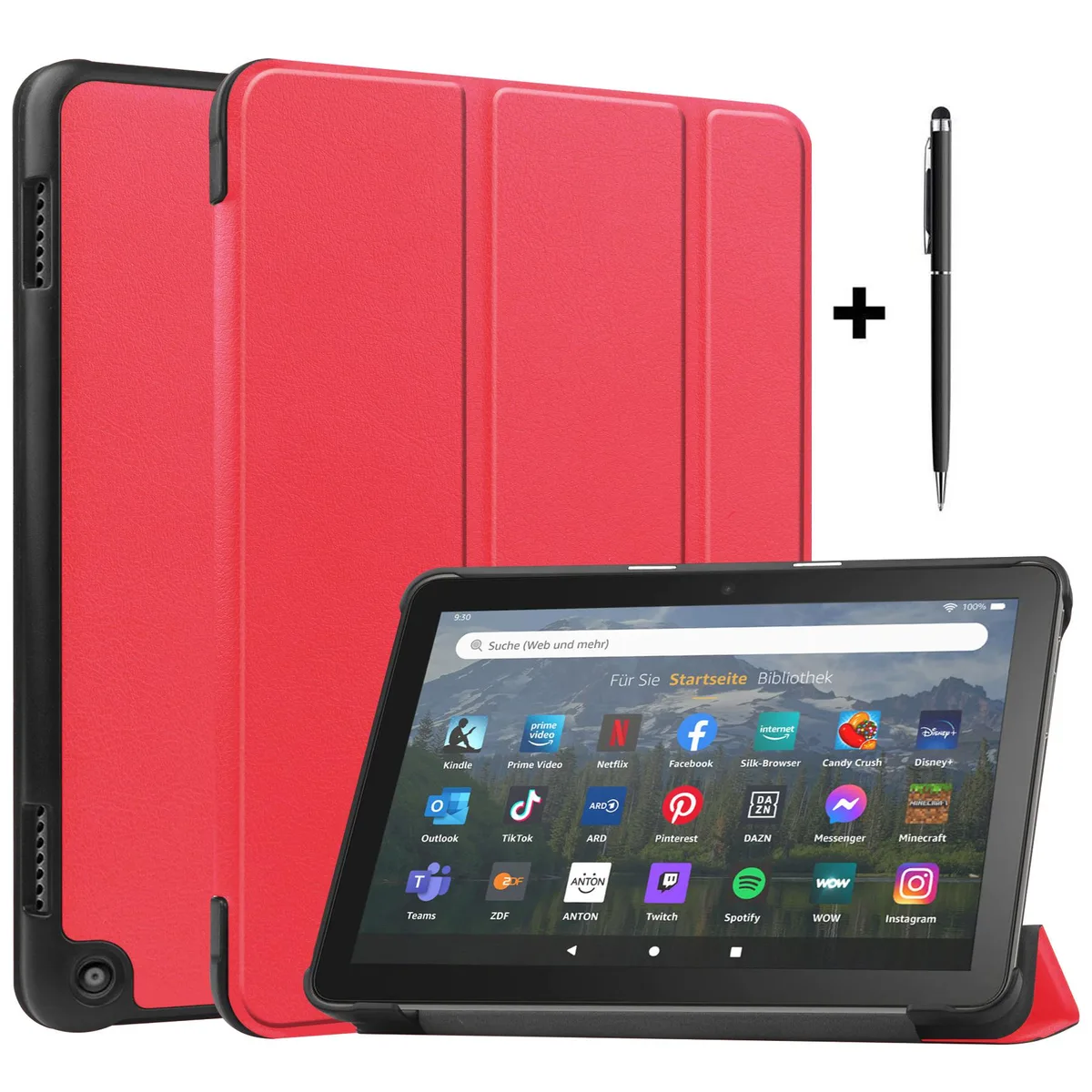Werleo Werleo Hard Case for Fire HD 8 10th 12th Gen Red — product photo