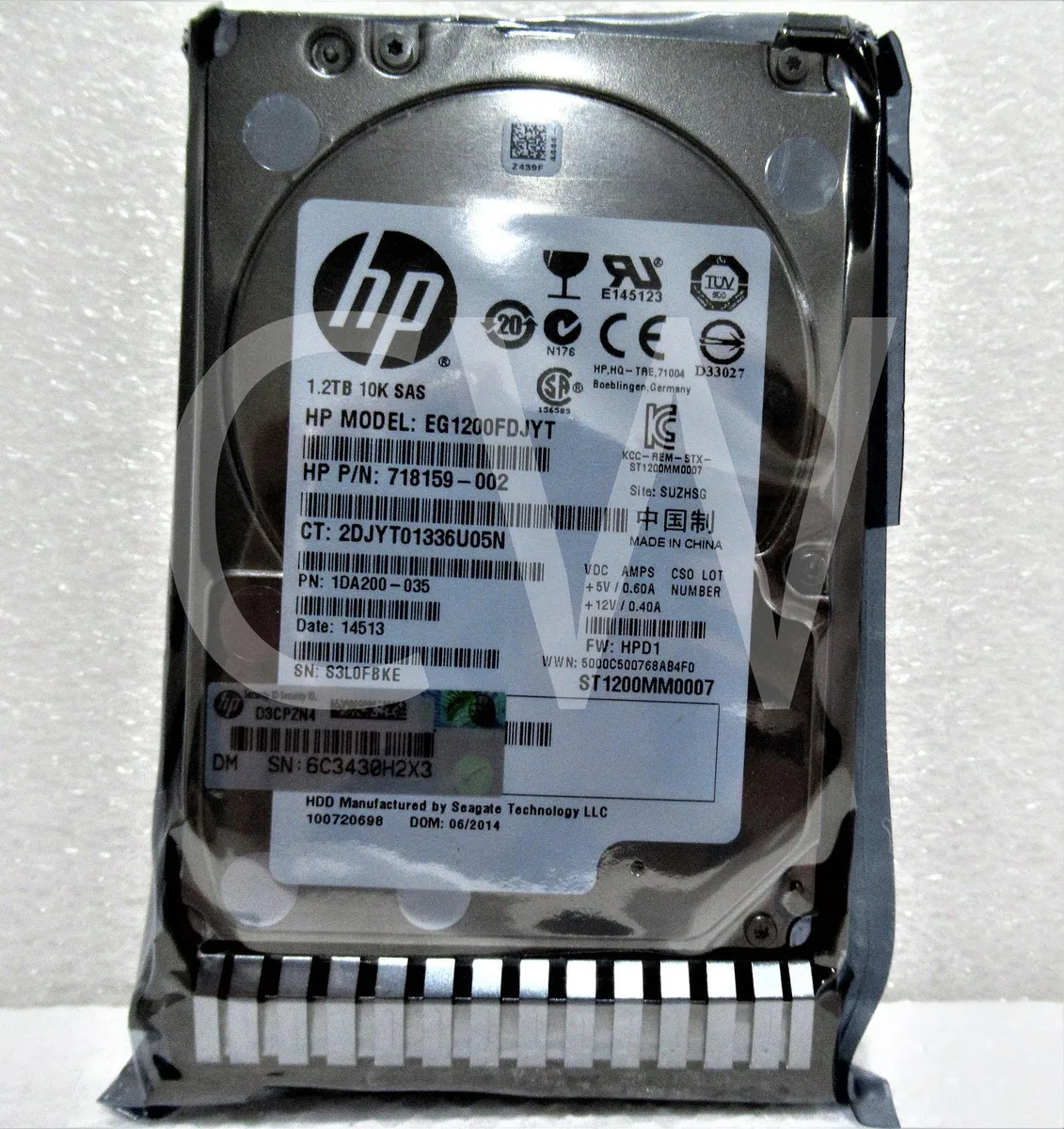 HP HP 718164-B21 EG1200FDJYT Gen8/Gen9 1.2TB 10000RPM 6Gb/s Dual Port Hot Swap 2.5" SAS internal hard drive — product photo