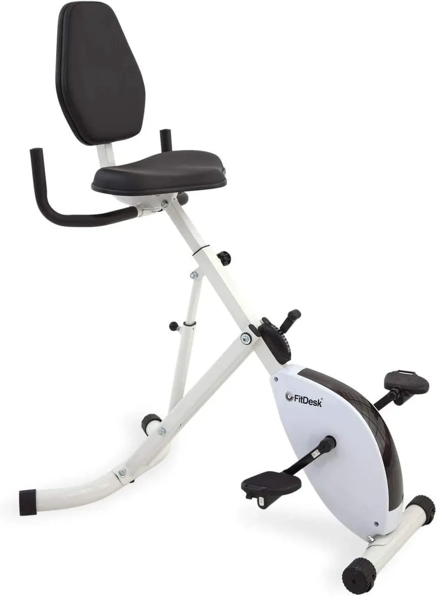 TUKO TUKO Standing Desk Bike White 8-level resistance foldable cardio equipment — product photo