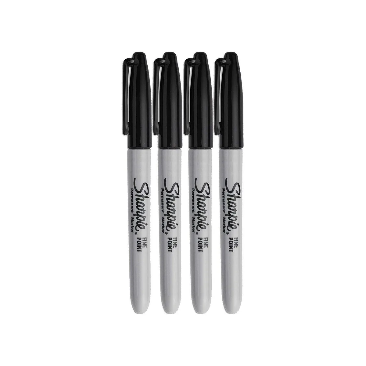  Sharpie Permanent Markers Fine Point Black Ink 4-Pack — product photo