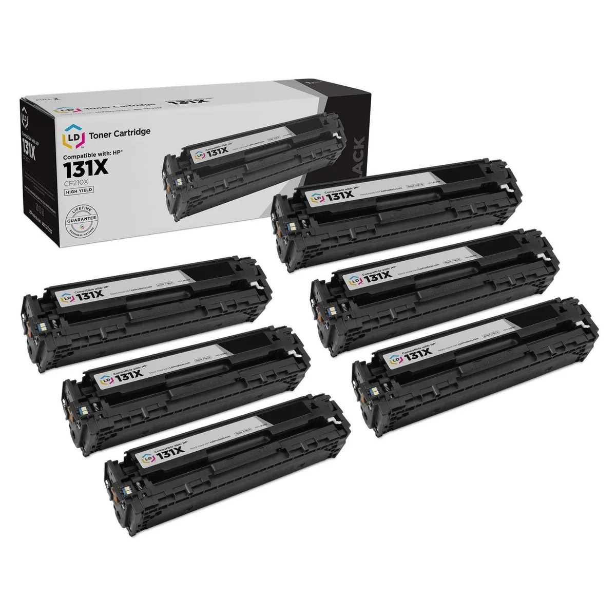 LD Products LD Products 131X CF210X High Yield Black Toner Cartridge 6-Pack — product photo