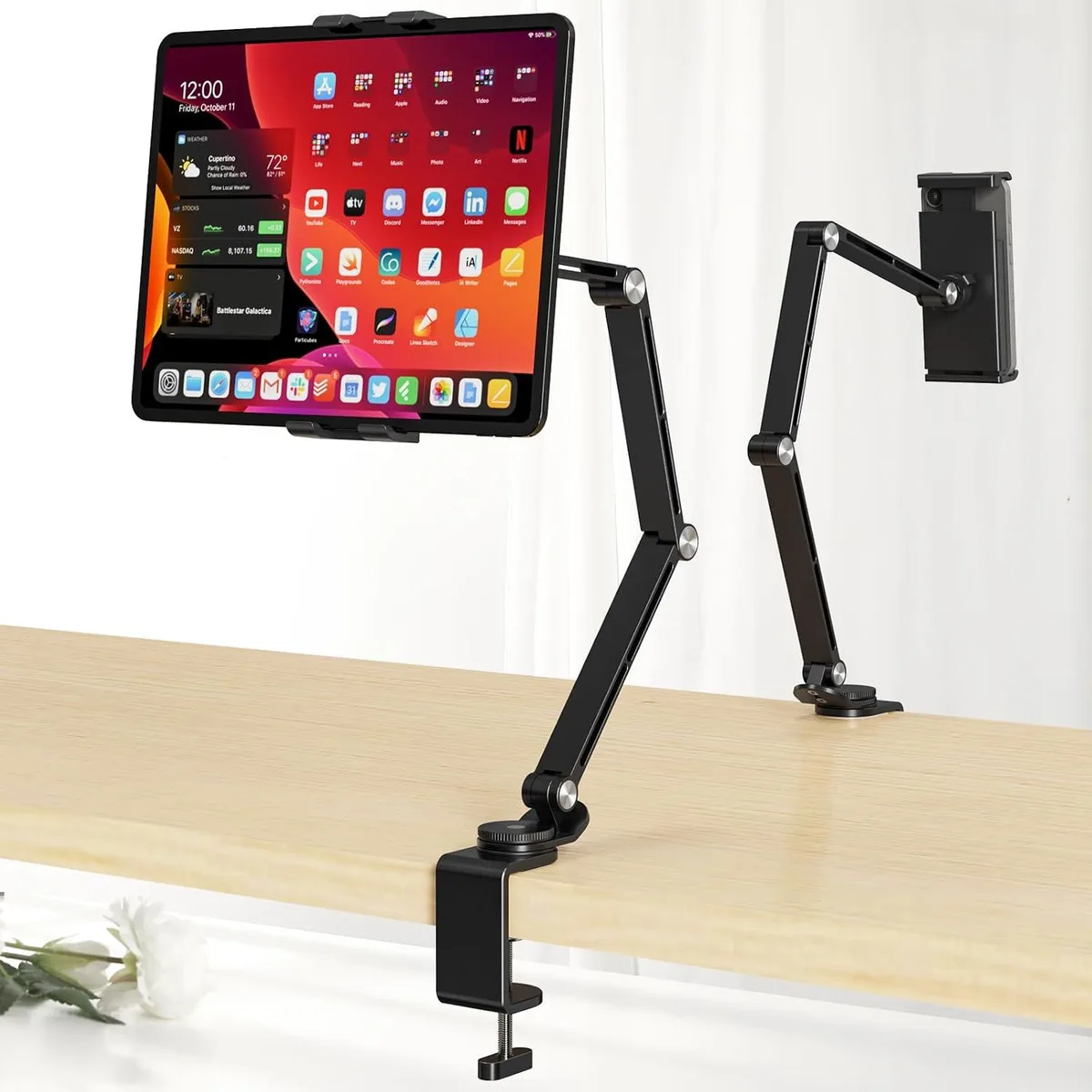 MCHOSE MCHOSE Tablet Stand Adjustable Foldable Arm 360° Rotate Base Phone Holder 4-15.6 inch — product photo