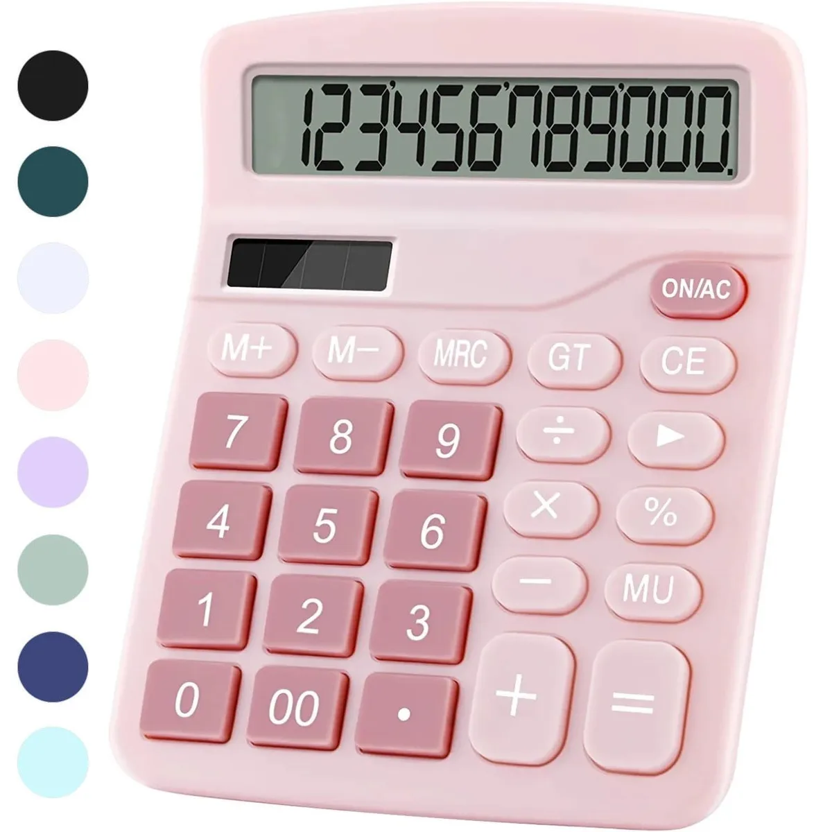  PUNGLTD PUNG-837 Pink 12-digit dual-power calculator — product photo
