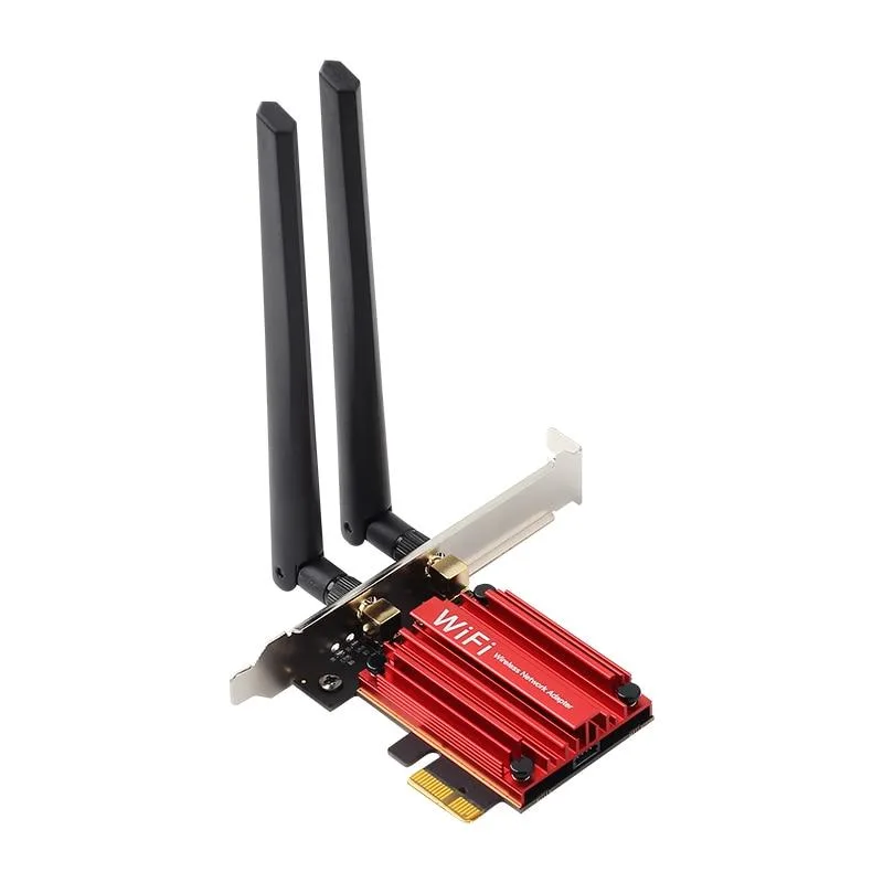 YINGHUA YINGHUA M.2 to PCIe Wi-Fi Adapter with 2x Antenna for Intel AX210 AX200 9260 8265 8260 — product photo