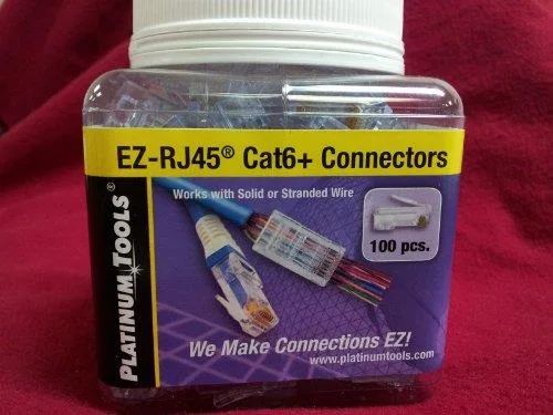 Platinum Tools Platinum Tools TS-202010J EZ-RJ45 Cat 6+ Connector 100 Pack — product photo