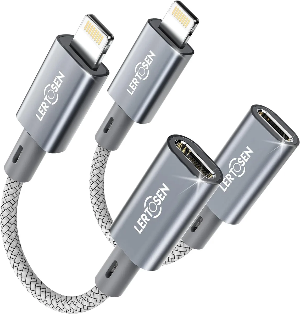 FLEANE FLEANE USB C to Lightning Adapter 2 Pack 27W PD 480Mbps Data Sync — product photo