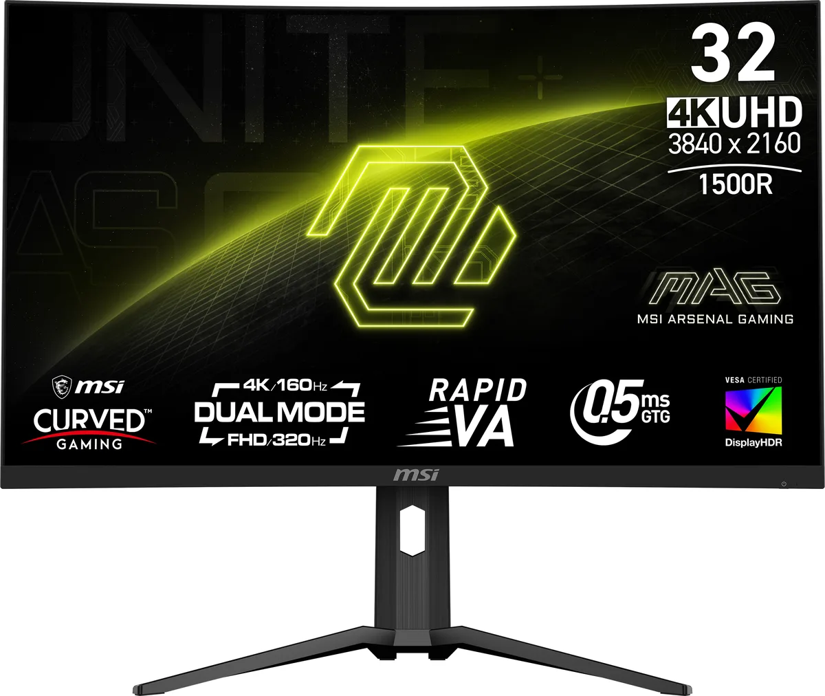 MSI MSI MAG 321CUPDF 31.5" dual-mode 4K 160Hz / FHD 320Hz gaming monitor — product photo