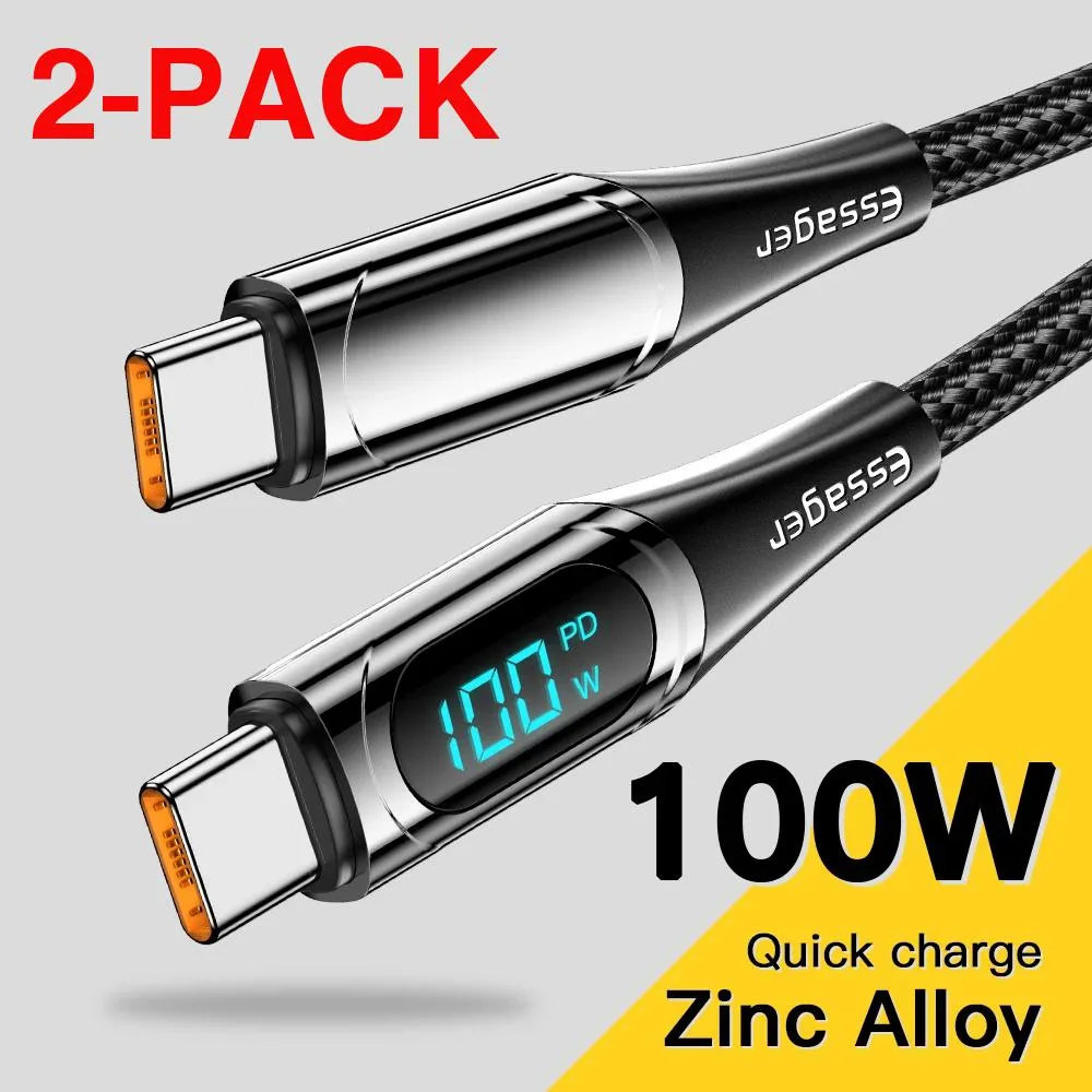 LUOM LUOM YDSX 100W USB-C Cable with Display 3.3ft Black 2 Pack — product photo