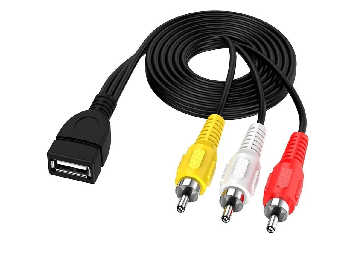 BUCIER BUCIER USB 2.0 Female to 3 RCA Male AV Cable 1.5m — product photo