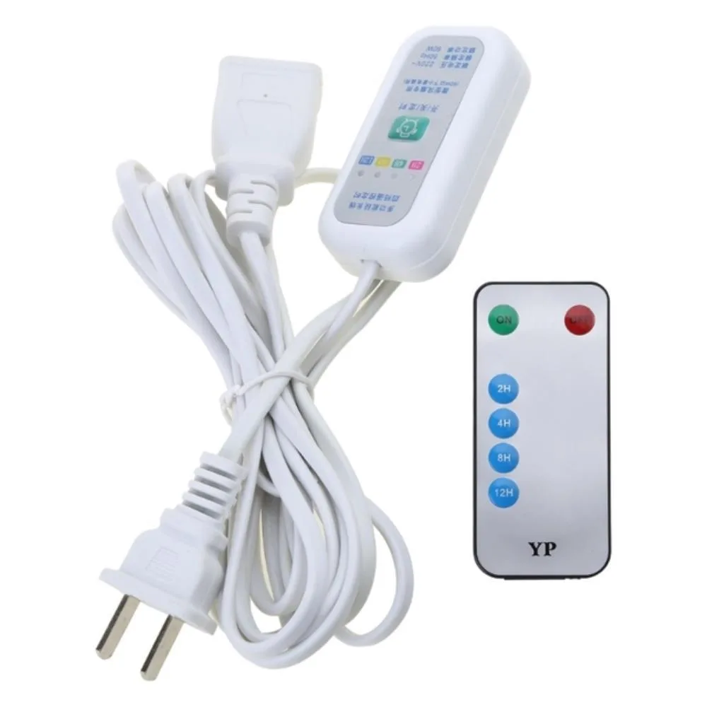 White US extension cable with inline timer unit and small remote control
