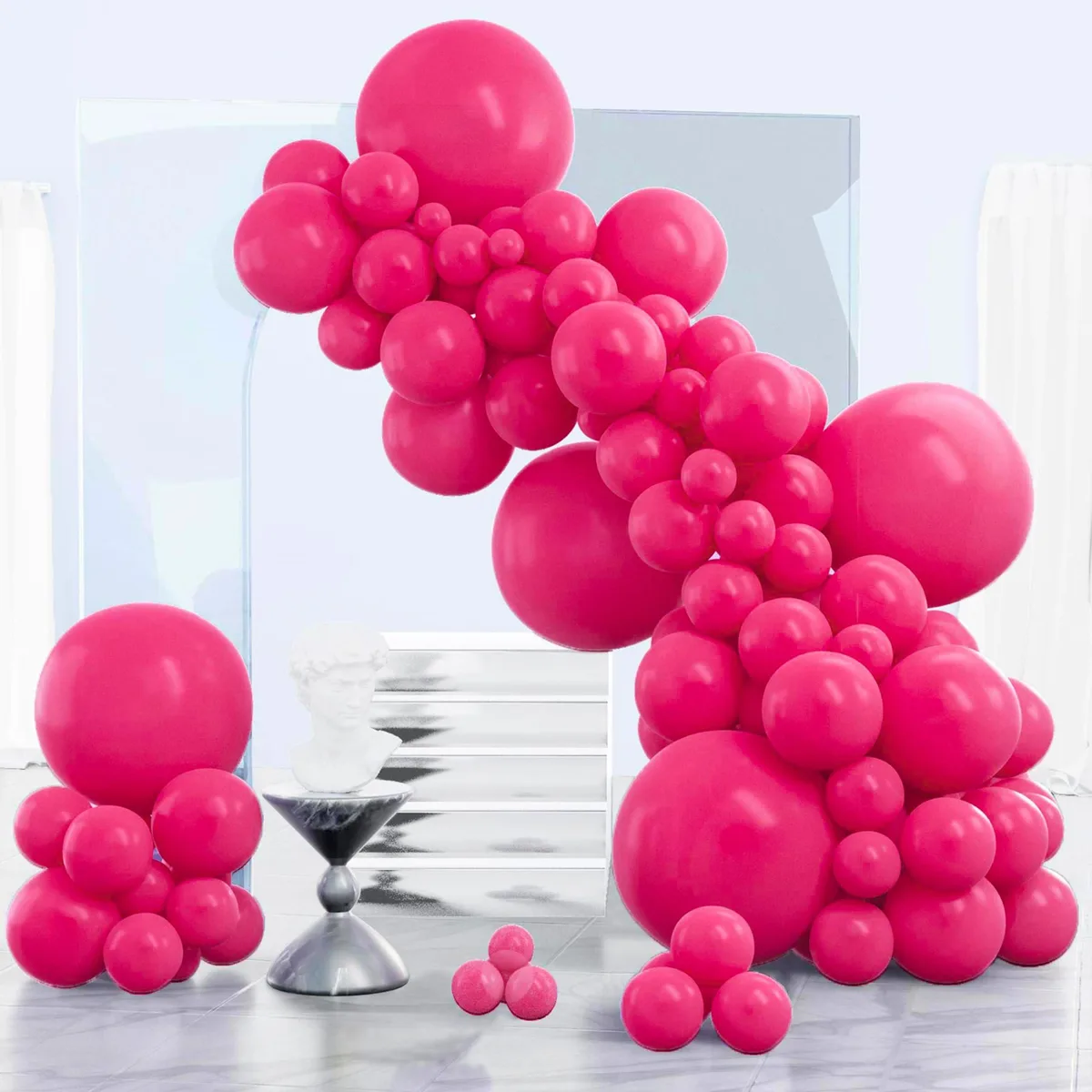  PartyWoo Balloons 140 pcs 18 12 10 5 Inch Magenta Fuchsia Arch Kit — product photo